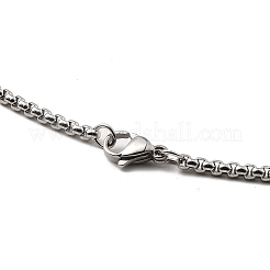 Star with Cross Alloy Pendant Necklace with 201 Stainless Steel Box Chains&nbsp;NJEW-D053-04AS