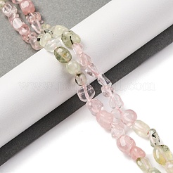 Natural Prehnite & Rose Quartz Beads Strands&nbsp;G-L610-B09-01