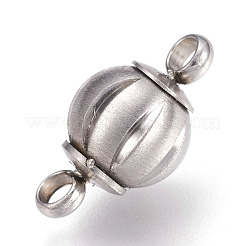 304 Stainless Steel Magnetic Clasps with Loops&nbsp;STAS-O101-57MP