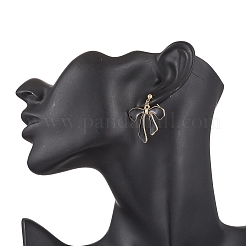 Bowknot Alloy Enamel Dangle Stud Earrings&nbsp;EJEW-JE06448-01