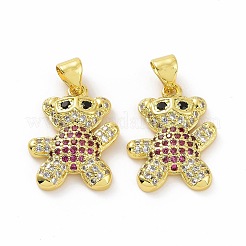 Brass Micro Pave Clear Cubic Zirconia Pendants&nbsp;ZIRC-F135-28G-04