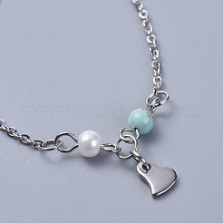 304 Stainless Steel Charm Anklets&nbsp;AJEW-AN00265-04