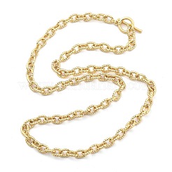 Brass Twisted Cable Chain Necklaces with OT Clasps for Men Women&nbsp;NJEW-G160-11G