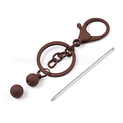 Spray Painted Alloy Bar Beadable Keychain for Jewelry Making DIY Crafts&nbsp;KEYC-A011-02M