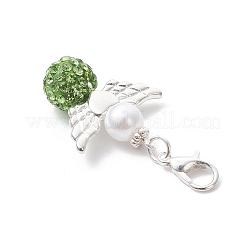 6Pcs Angel Polymer Clay & Crystal Rhinestone Pendant Decorations&nbsp;HJEW-JM04543