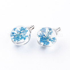 Round Alloy Glass Pendants&nbsp;GLAA-Q051-15mm-06P
