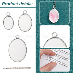 DIY Blank Oval Pendant Making Kits&nbsp;DIY-PH0021-47