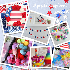 240Pcs 3 Colors Independence Day DIY Doll Craft Pom Pom Yarn Pom Pom Balls&nbsp;AJEW-SC0004-37B