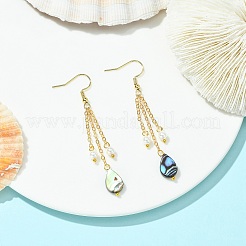 Shell Pearl & Abalone Shell/Paua Shell Dangle Earrings for Women&nbsp;EJEW-JE07328