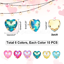 60Pcs 6 Colors Sew on Rhinestone&nbsp;GLAA-DC0001-05