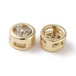Brass Micro Pave Clear Cubic Zirconia Beads&nbsp;KK-G491-33G
