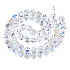 Electroplate Transparent Glass Beads Strands&nbsp;EGLA-N002-18B-B01
