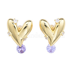 Cubic Zirconia Heart Stud Earrings&nbsp;EJEW-N011-71