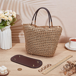 1Pc Oval PU Leather Knitting Crochet Bags Nail Bottom Shaper Pad & Bag Handles&nbsp;DIY-PH0034-18A