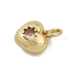 Brass Micro Pave Cubic Zirconia Charms&nbsp;CU-CBA7D12-05G
