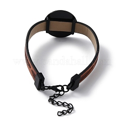 Alloy Flat Round Link Bracelet Settings fit for Cabochons&nbsp;FIND-M009-02EB