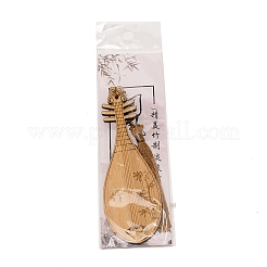 Ancient Musical Instrument Pipa Chinese Style Bookmark with Tassels for Book Lover&nbsp;AJEW-WH0235-32D