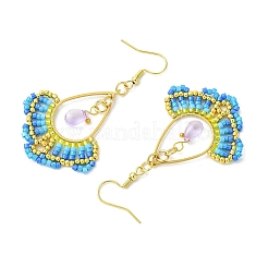 Handmade Glass Seed Beads & Glass Dangle Earrings&nbsp;EJEW-MZ00370-02