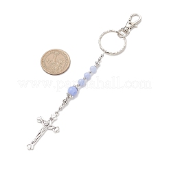 Cross Gemstone & Alloy Pendant Keychains&nbsp;KEYC-JKC01449