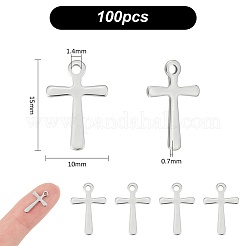 100Pcs 201 Stainless Steel Tiny Cross Charms&nbsp;STAS-UN0054-09