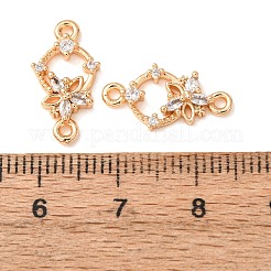 Brass Pave Clear Cubic Zirconia Connector Charms&nbsp;CU-CBAEC99-10G