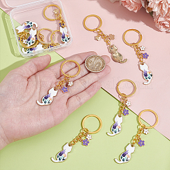 10Pcs Alloy Enamel Cat Keychain&nbsp;KEYC-NB00015