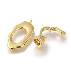 Brass Fold Over Clasps&nbsp;KK-H480-10G