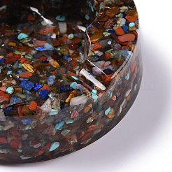 Resin with Natural Mixed Stone Chip Stones Ashtray&nbsp;DJEW-F015-05A