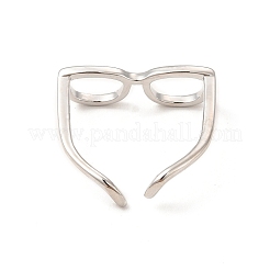 Brass Glasses Frame Open Cuff Ring for Women&nbsp;X-RJEW-F140-140P