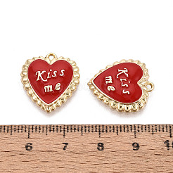 Valentine's Day Alloy Enamel Pendants&nbsp;ENAM-T024-16A-G