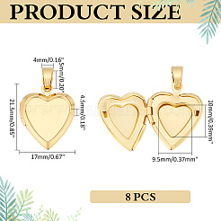 8Pcs Brass Locket Pendants&nbsp;KK-ME0001-61