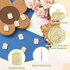 8Pcs 4 Styles Brass Micro Pave Cubic Zirconia Pendants&nbsp;KK-CJ0003-82