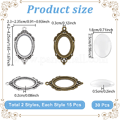 30Pcs Vintage Tibetan Style Alloy Pendant Cabochon Bezel Open Back Settings&nbsp;TIBEP-UN0001-31
