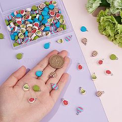 144Pcs 6 Style Handmade Polymer Clay Charms&nbsp;CLAY-CA0001-25