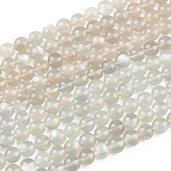 Natural White Moonstone Beads Strands&nbsp;G-Z137-A01-6mm