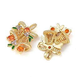 Brass Micro Pave Cubic Zirconia Pendants&nbsp;KK-P341-03G