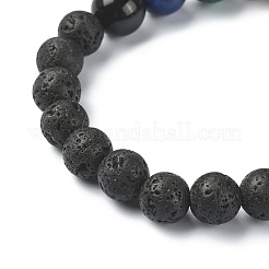 Natural Shell & Mixed Gemstone Round Beaded Stretch Bracelet&nbsp;BJEW-JB09359