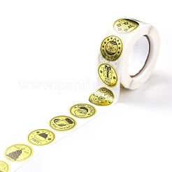 Christmas Themed Flat Round Roll Stickers&nbsp;LS-DIY-B045-12