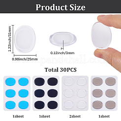 30Pcs 4 Colors Oval Silicone Drum Kit Muffler Stickers&nbsp;AJEW-CP0009-72
