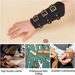 Leatheroid Punk Style Cuff Wristband for Bikers&nbsp;AJEW-WH0020-38B