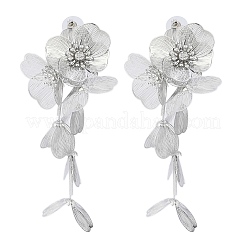 Flower Alloy Rhinestone Stud Earrings for Women&nbsp;EJEW-Z056-01P