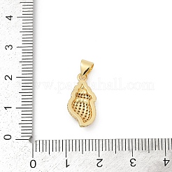 Brass Micro Pave Cubic Zirconia Pendants&nbsp;KK-D317-095G