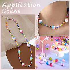 128Pcs 8 Colors Opaque Acrylic Bead&nbsp;OACR-SP0001-45