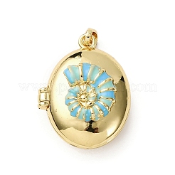 Brass Enamel Locket Pendants&nbsp;LS-KK-F912-07G