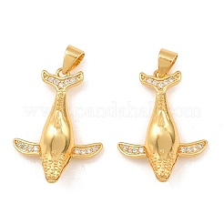 Brass Micro Pave Cubic Zirconia Pendants&nbsp;KK-Z140-23G