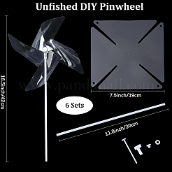 6Pcs DIY Craft PET Windmill&nbsp;DIY-CP0013-48A
