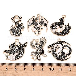 6Pcs 6 Styles Alloy Enamel Pendants&nbsp;ENAM-L054-03KCG