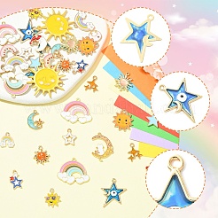 20Pcs 20 Styles Alloy Enamel Pendants&nbsp;ENAM-YW0008-10