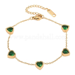 304 Stainless Steel Rhinestone Link Bracelets&nbsp;BJEW-B171-11G-02