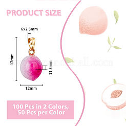 100Pcs 2 Colors Opaque Spray Painted Glass Pendants&nbsp;GLAA-DC0001-25